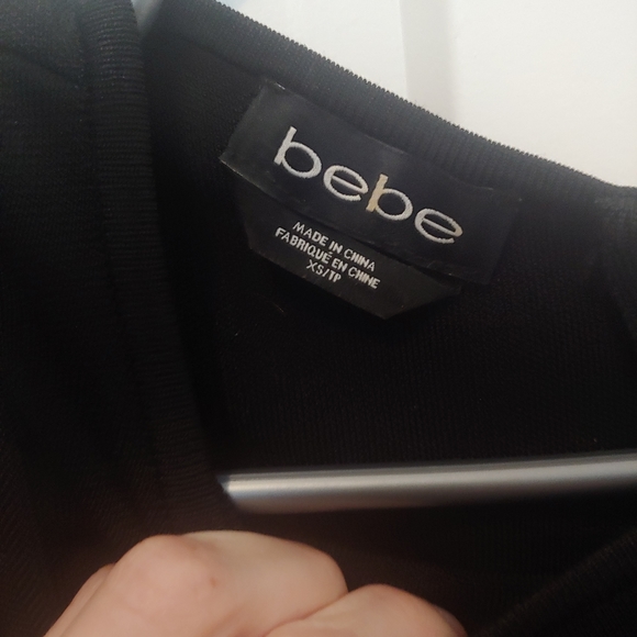 Bebe Black Zipper Dress Heavy Material Size XSmall - Picture 3 of 3